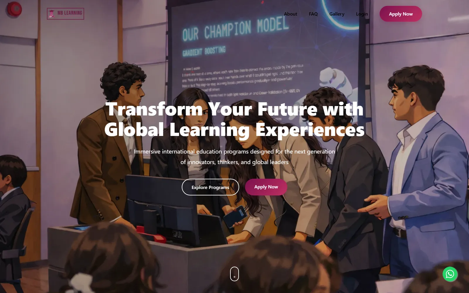 MB Learning international education programs website — built by Kode studio