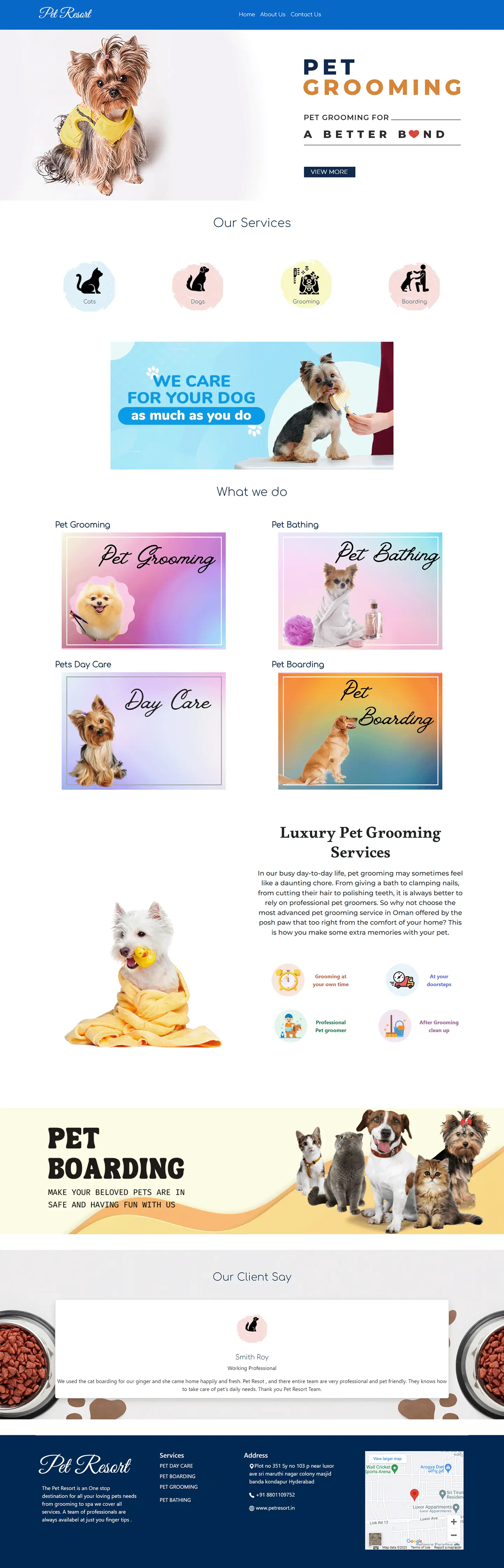 Pet Resort e-commerce and booking portal — Kode studio Hyderabad